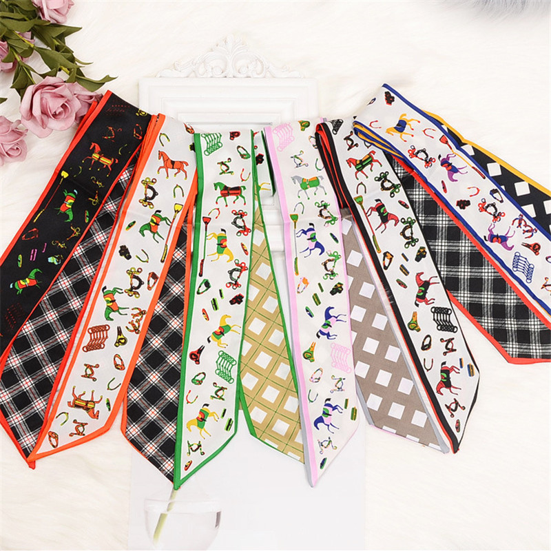 Horse Plaid Skinny Scarf Women - Luxury Bags Women Brands recension och pris
