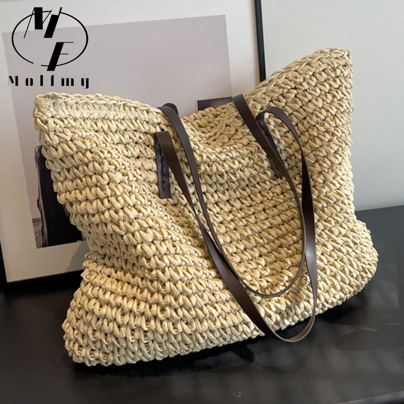 Straw Woven Tote Bags Casual L - Luxury Bags Tote recension och pris