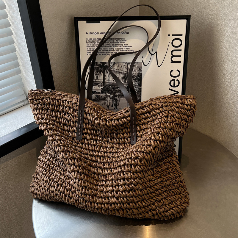 Straw Woven Tote Bags Casual L - Luxury Bags Tote recension och pris