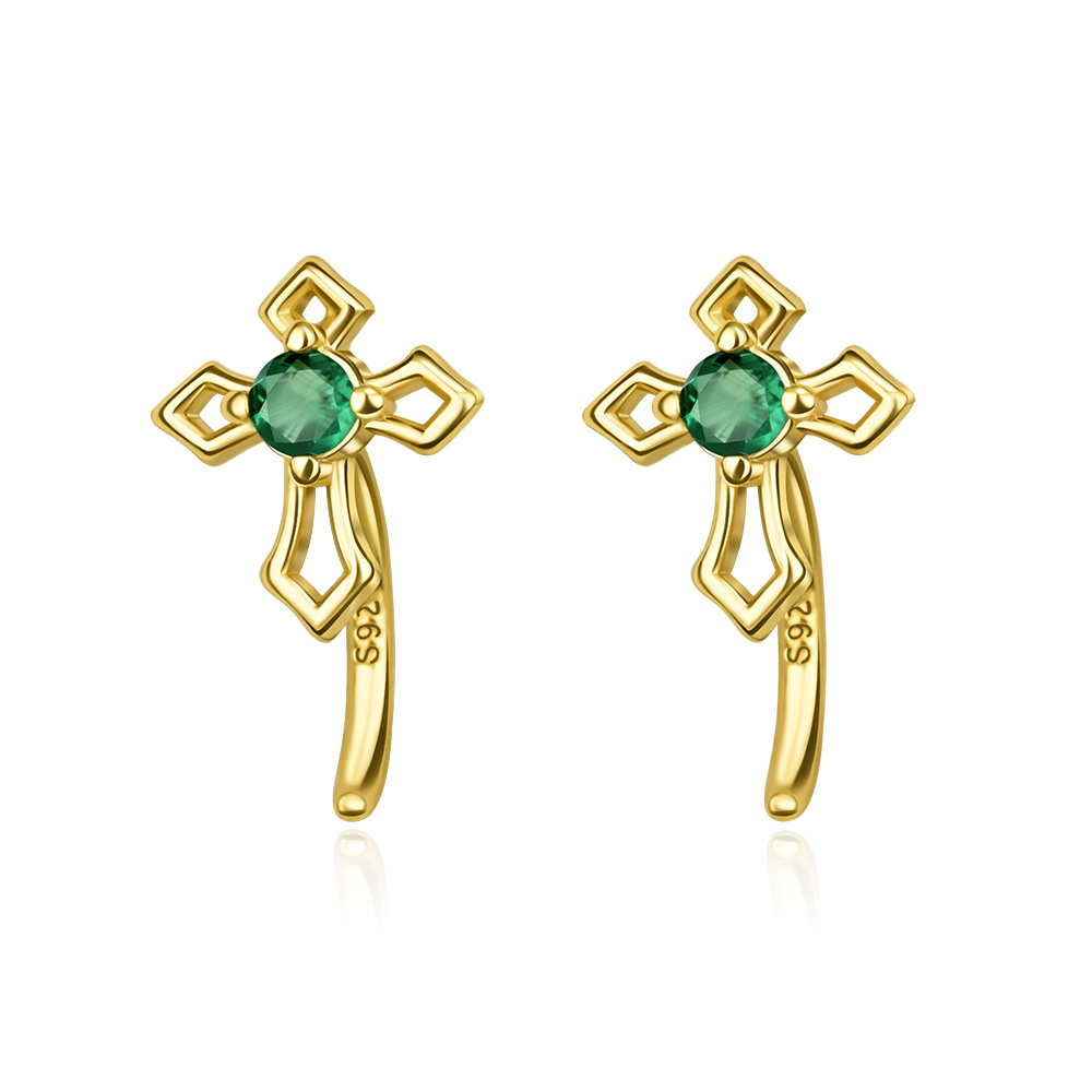 Gold Plated Green Cz Snake Ear - Luxury Bags Cz recension och pris