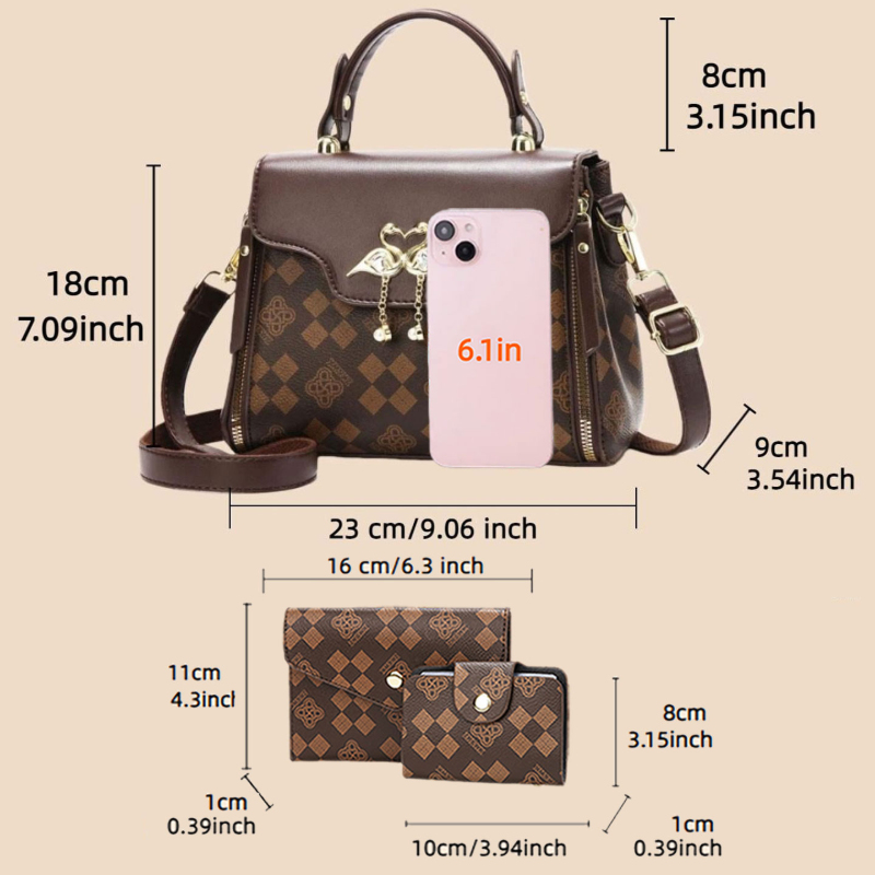 3-piece women's bag set, light - Luxury Bags & Leather Repair Of Atlanta Reviews recension och pris