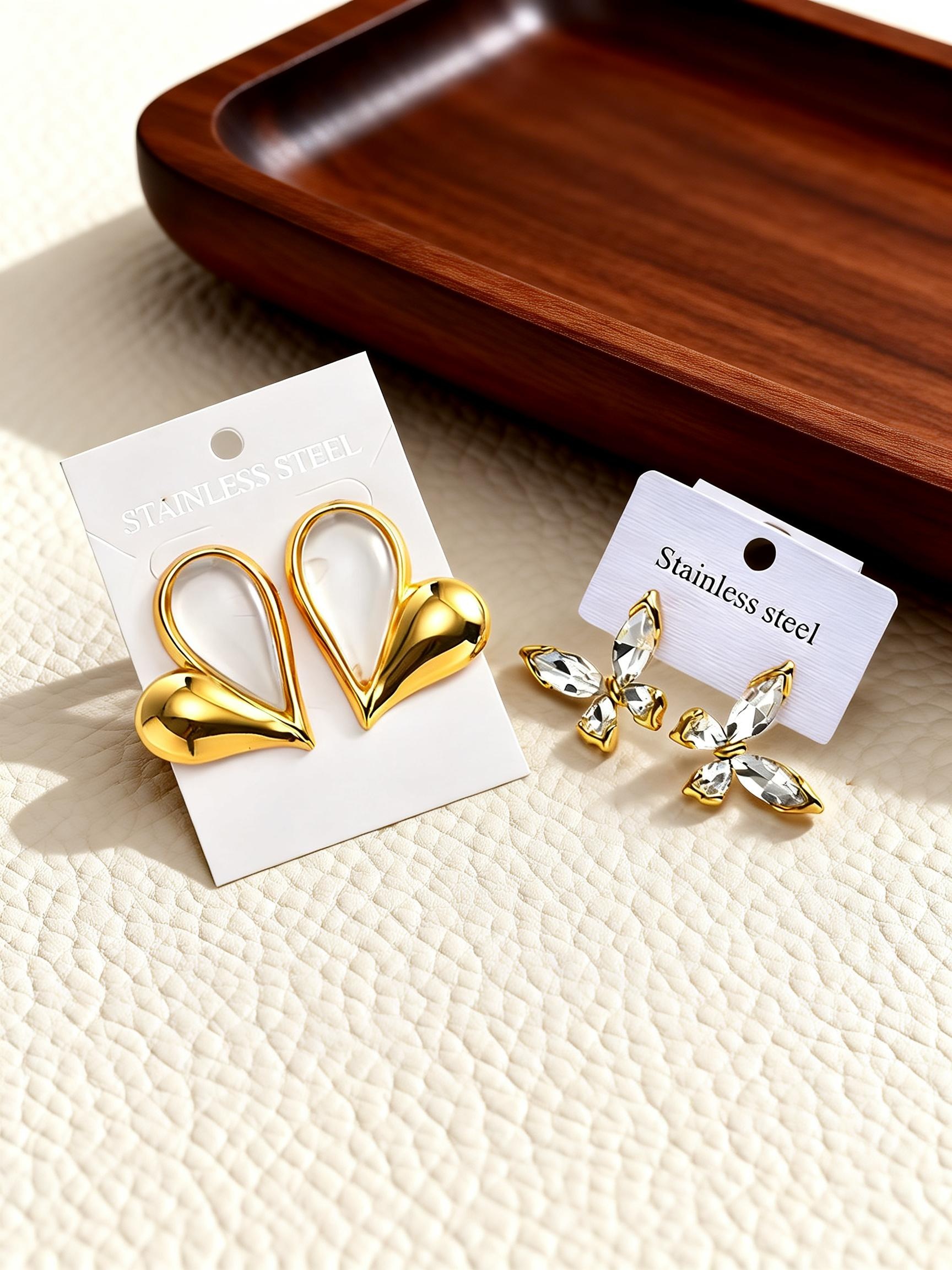 Luxury Crystal Butterfly Stud  - Luxury Bags Cz recension och pris