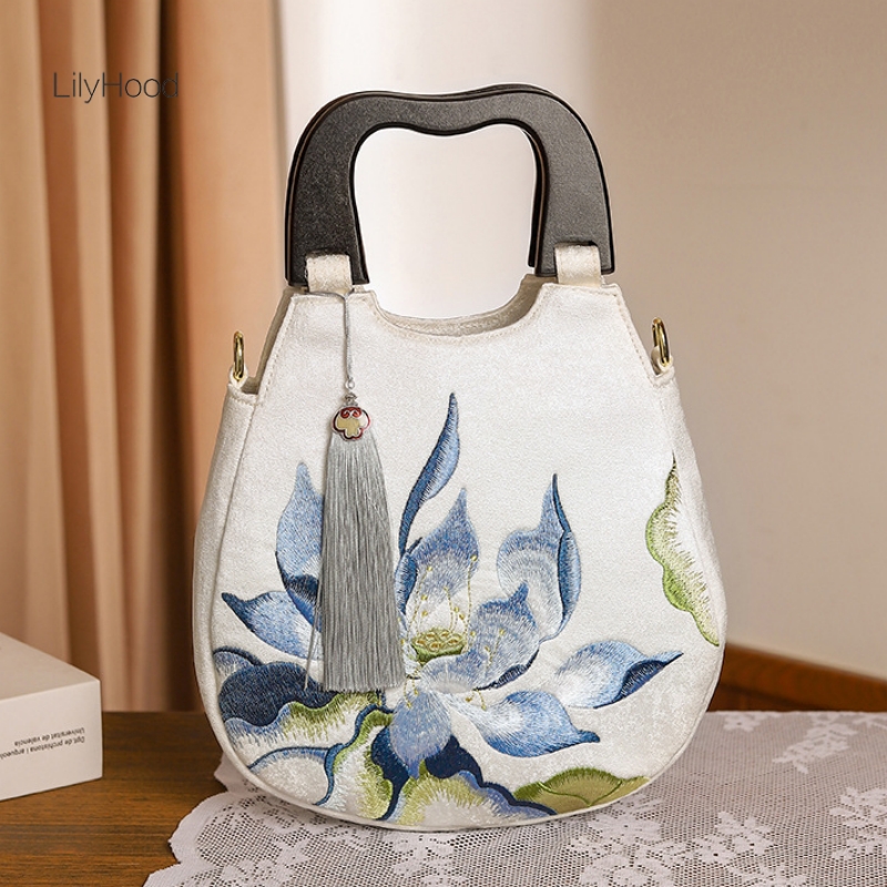 Women Retro Chic Floral Embroi - Luxury Bags Medium Size recension och pris